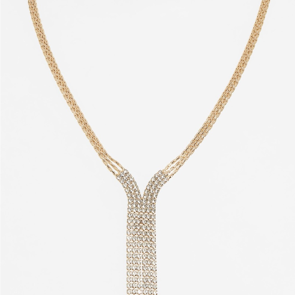 Nordstrom 14k Gold over Silver Cascade crystal Necklace - Picture 9 of 9